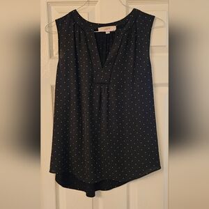 LOFT Black Polka Dot Blouse